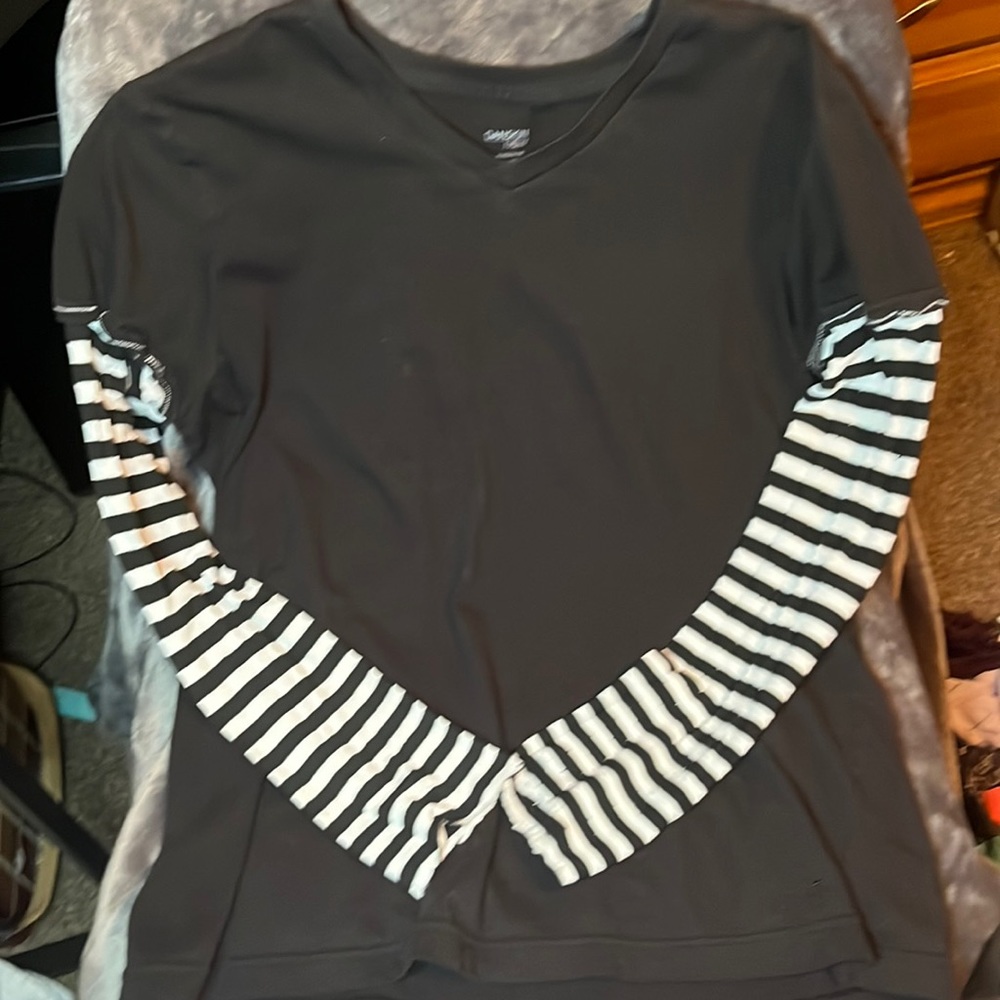 black and white striped long sleeve